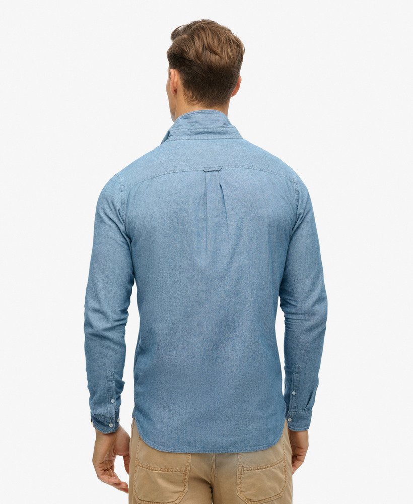 koszula oxford z długim rękawem z bawełny w kolorze indigo chambray