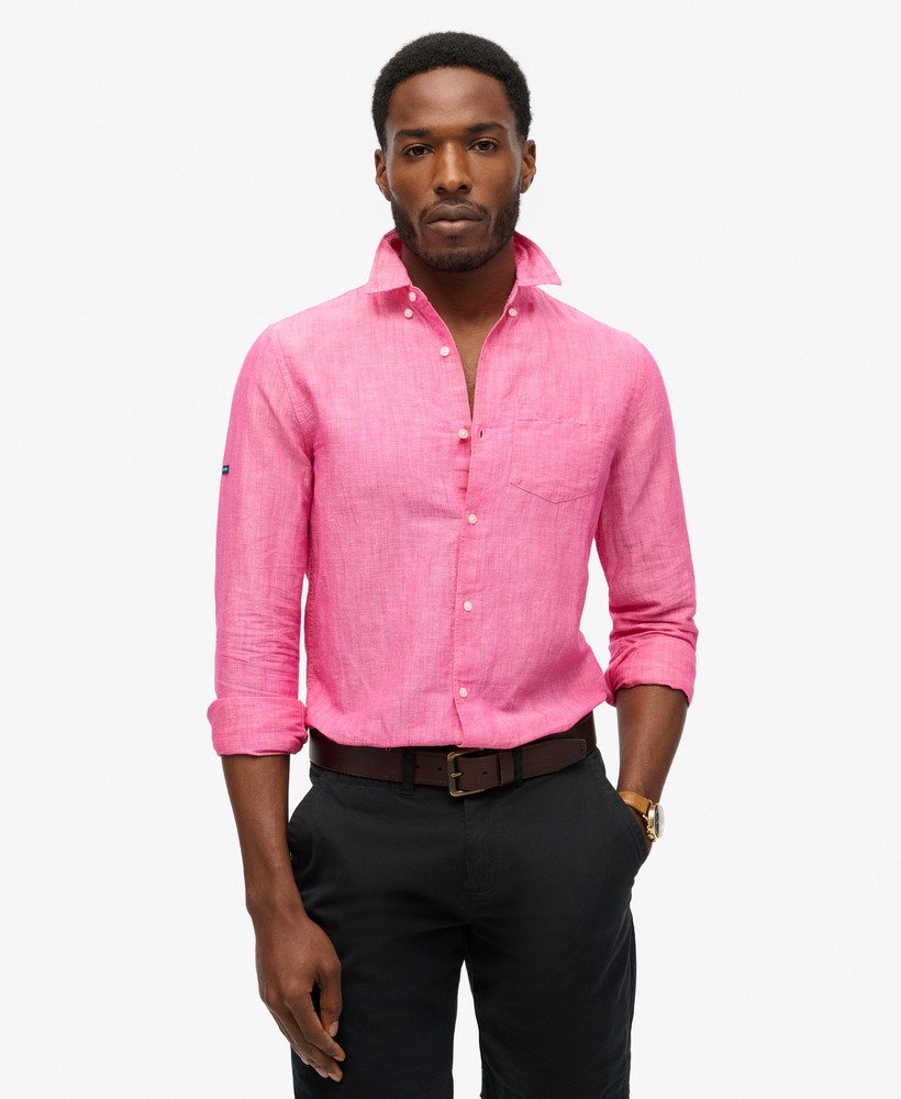koszula lniana z guzikami organic cotton studios w kolorze vibe pink