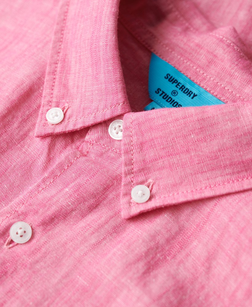 koszula lniana z guzikami organic cotton studios w kolorze vibe pink