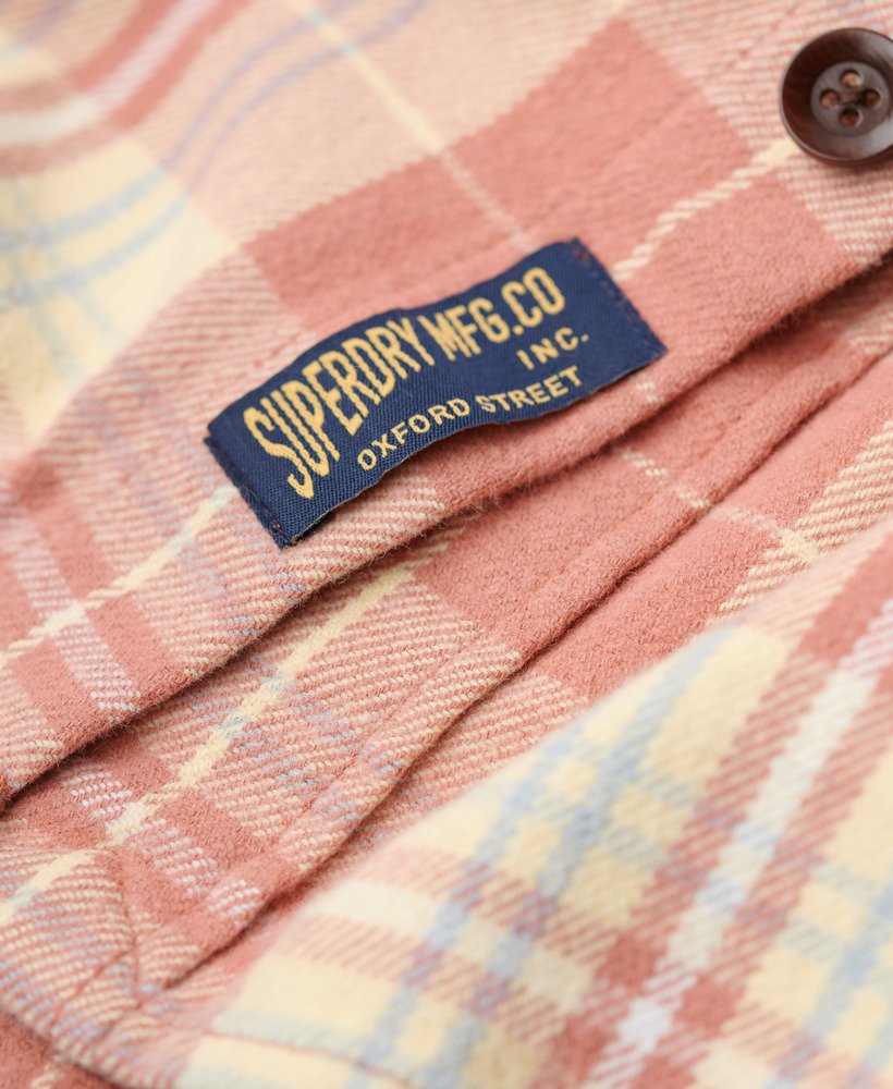 koszula robocza z bawełny organicznej w kratkę w kolorze ranch clay orange check