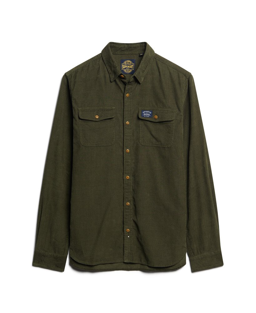 koszula trailsman loosed fit corduroy w kolorze ciemnej zieleni mchu