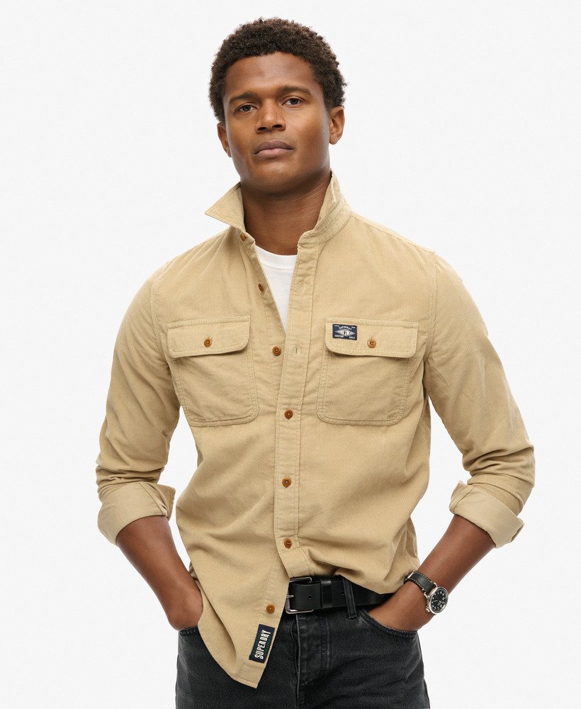 koszula trailsman loosed fit corduroy w kolorze stone wash taupe brown