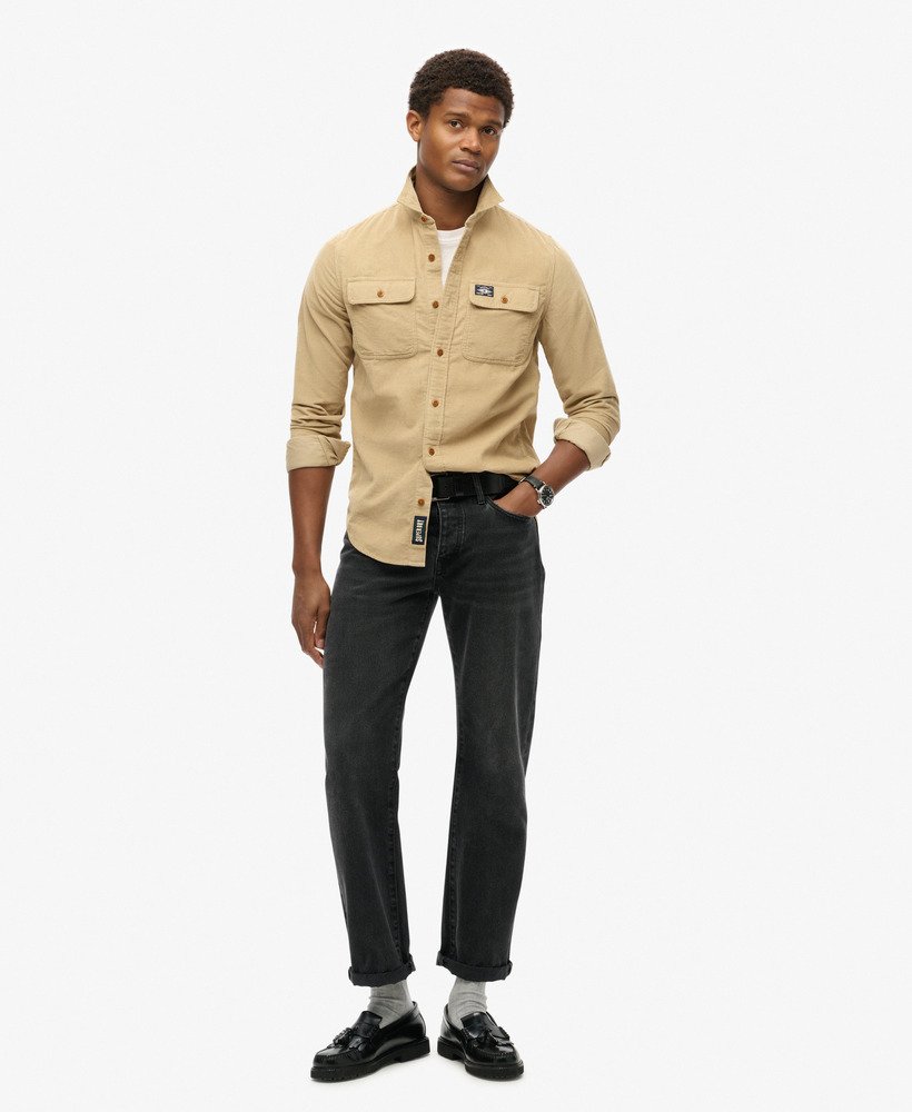 koszula trailsman loosed fit corduroy w kolorze stone wash taupe brown