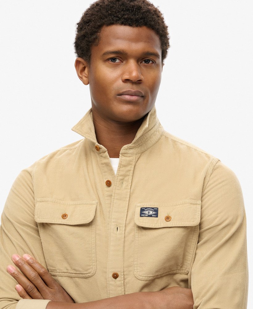 koszula trailsman loosed fit corduroy w kolorze stone wash taupe brown