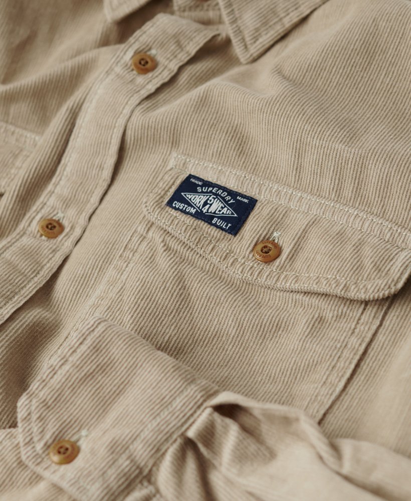 koszula trailsman loosed fit corduroy w kolorze stone wash taupe brown