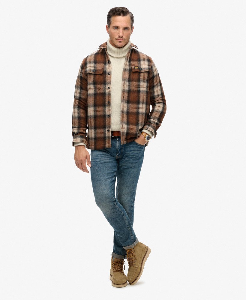 koszula wierzchnia wool miller w kolorze brązowym roderick check