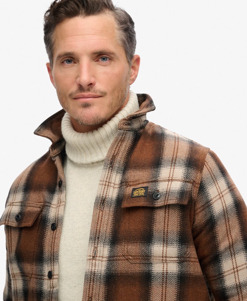 koszula wierzchnia wool miller w kolorze brązowym roderick check