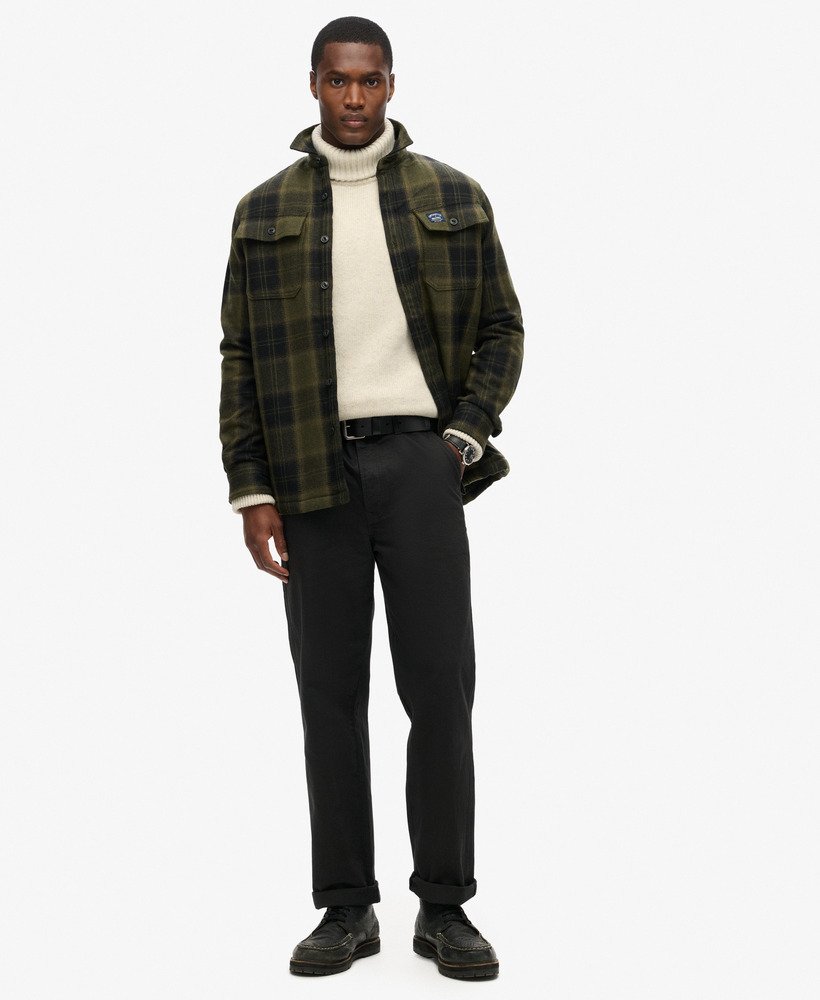 koszula wierzchnia wool miller w kolorze oliwkowym roderick check