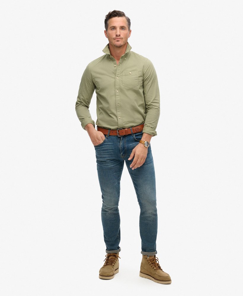 sklep merchant – koszula z długim rękawem w kolorze jasnozielonym khaki