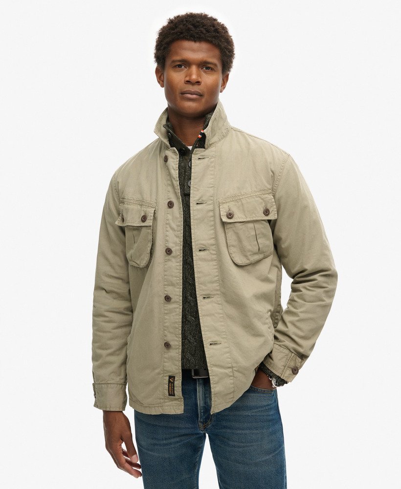 kurtka wojskowa typu overshirt w kolorze jasnego khaki