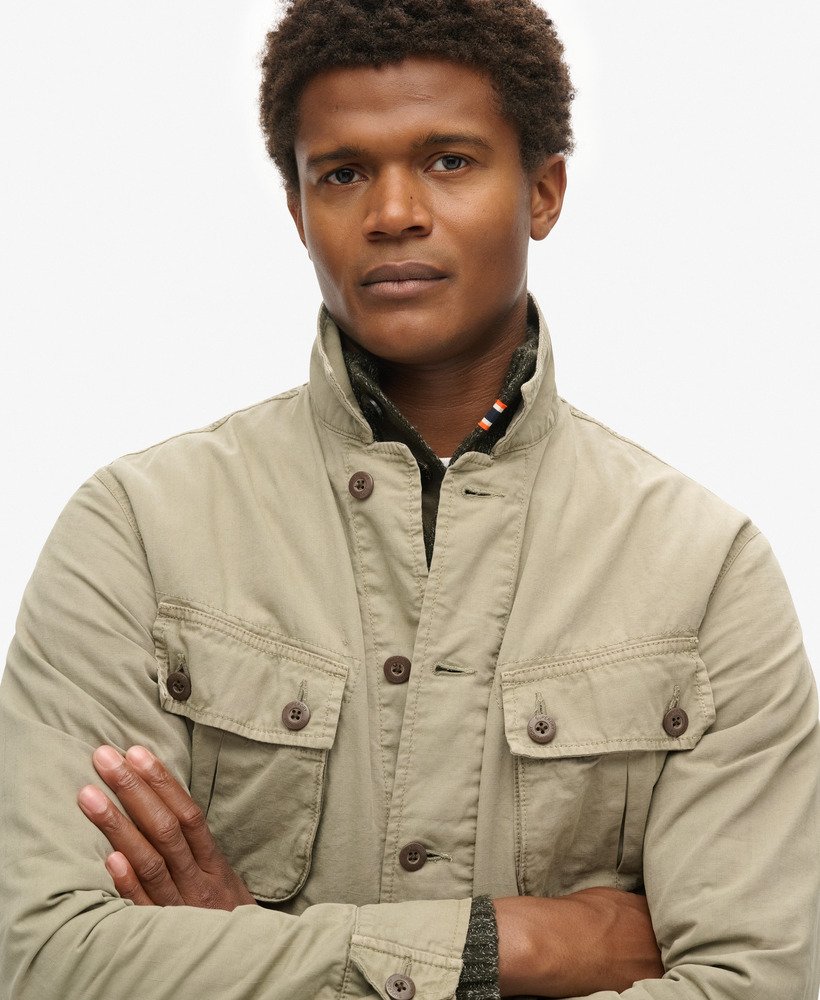 kurtka wojskowa typu overshirt w kolorze jasnego khaki