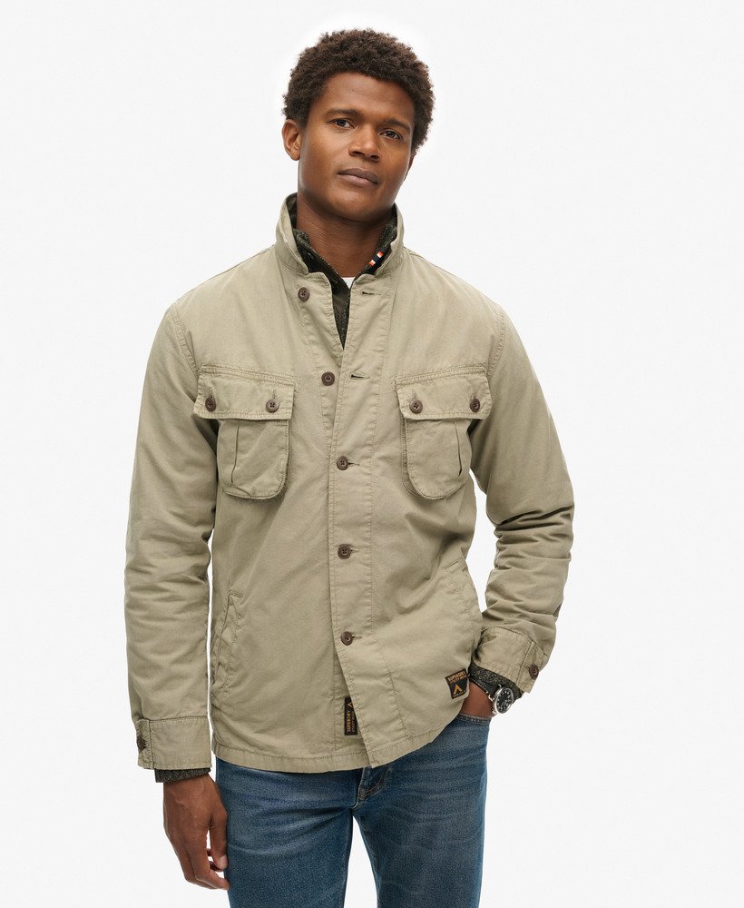 kurtka wojskowa typu overshirt w kolorze jasnego khaki