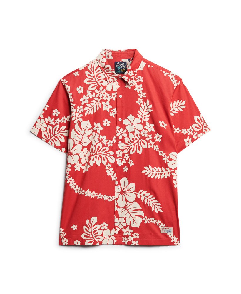 koszula hawajska w kolorze surf school red