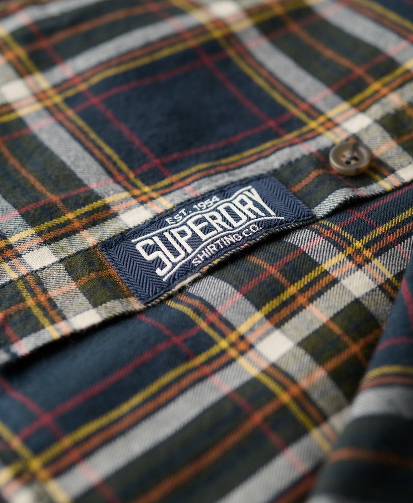 koszula vintage w kratkę z bawełny organicznej w kolorze bryce check navy