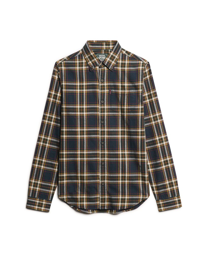 koszula vintage w kratkę z bawełny organicznej w kolorze bryce check navy