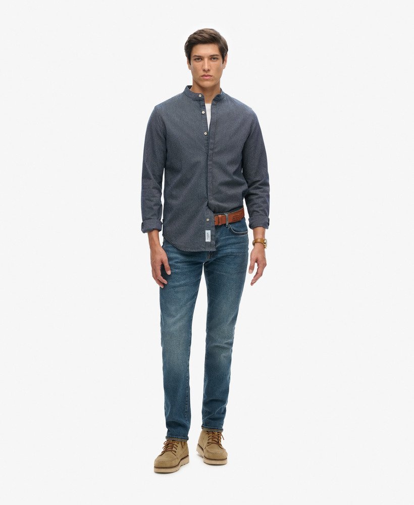 the merchant store - koszula indigo grandad w paski indygo