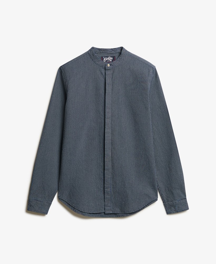 the merchant store - koszula indigo grandad w paski indygo