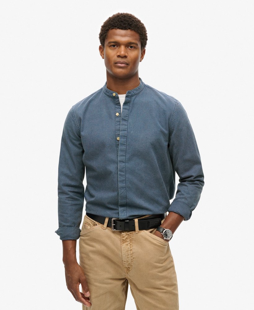 the merchant store – koszula indigo grandad w kratkę indygo