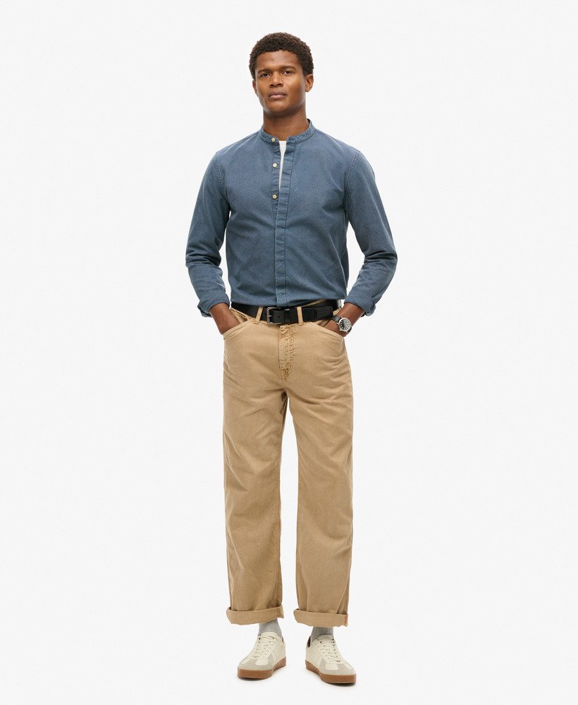 the merchant store – koszula indigo grandad w kratkę indygo