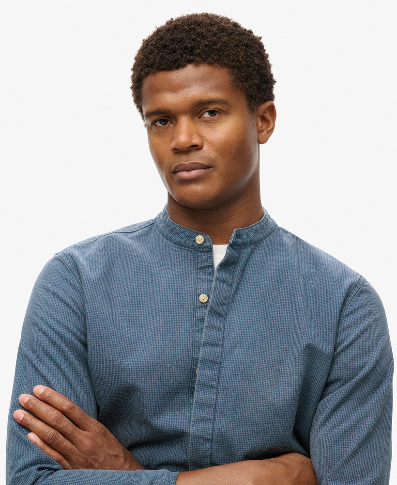 the merchant store – koszula indigo grandad w kratkę indygo