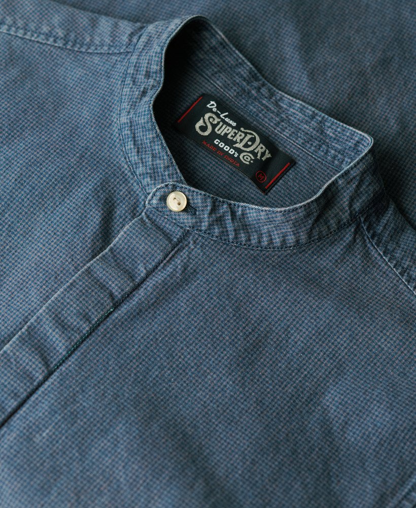 the merchant store – koszula indigo grandad w kratkę indygo