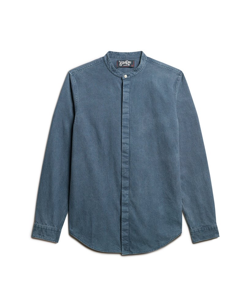 the merchant store – koszula indigo grandad w kratkę indygo
