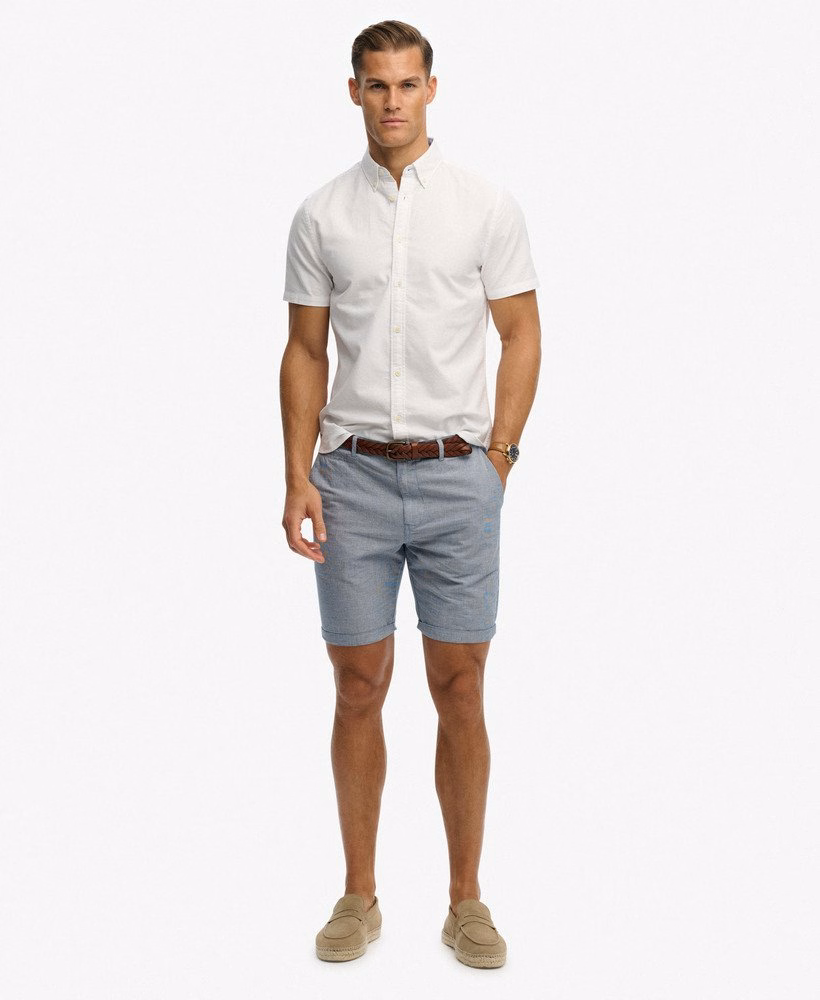 Koszula z krótkim rękawem w stylu preppy Oxford