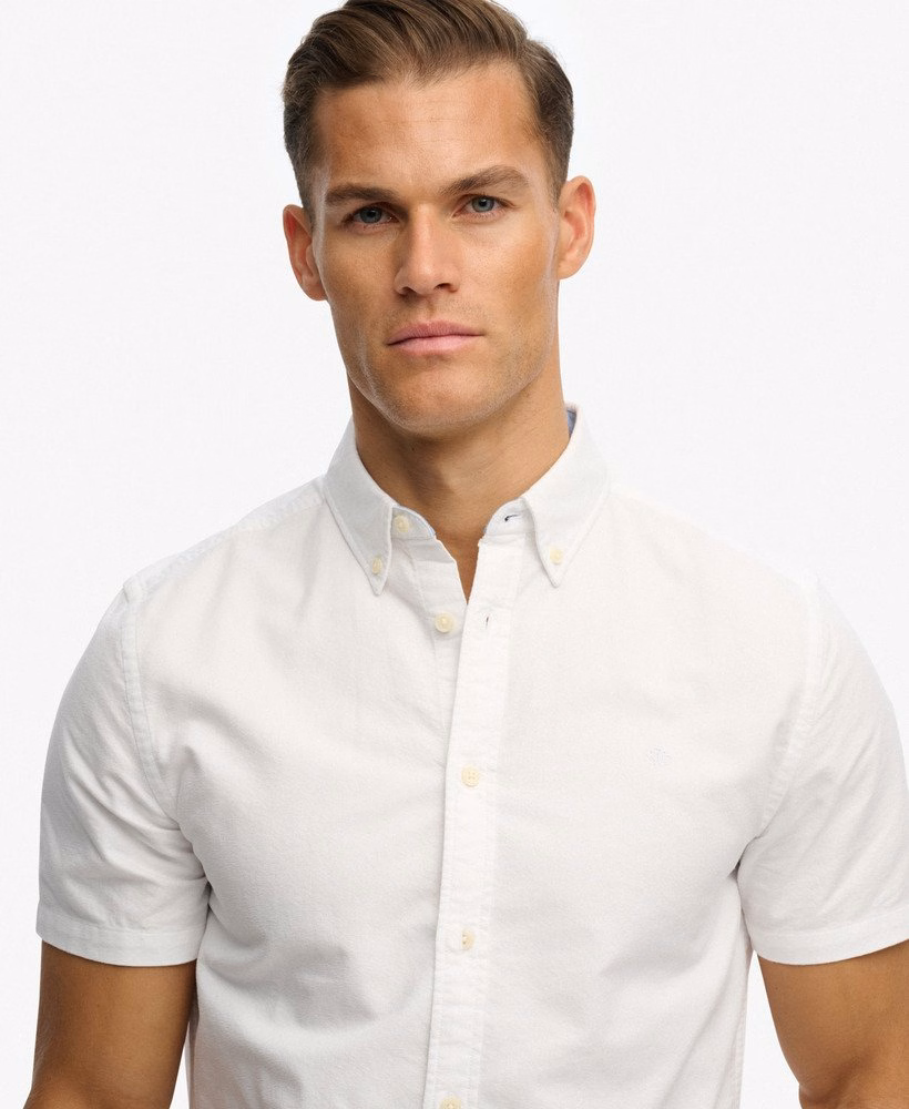 Koszula z krótkim rękawem w stylu preppy Oxford