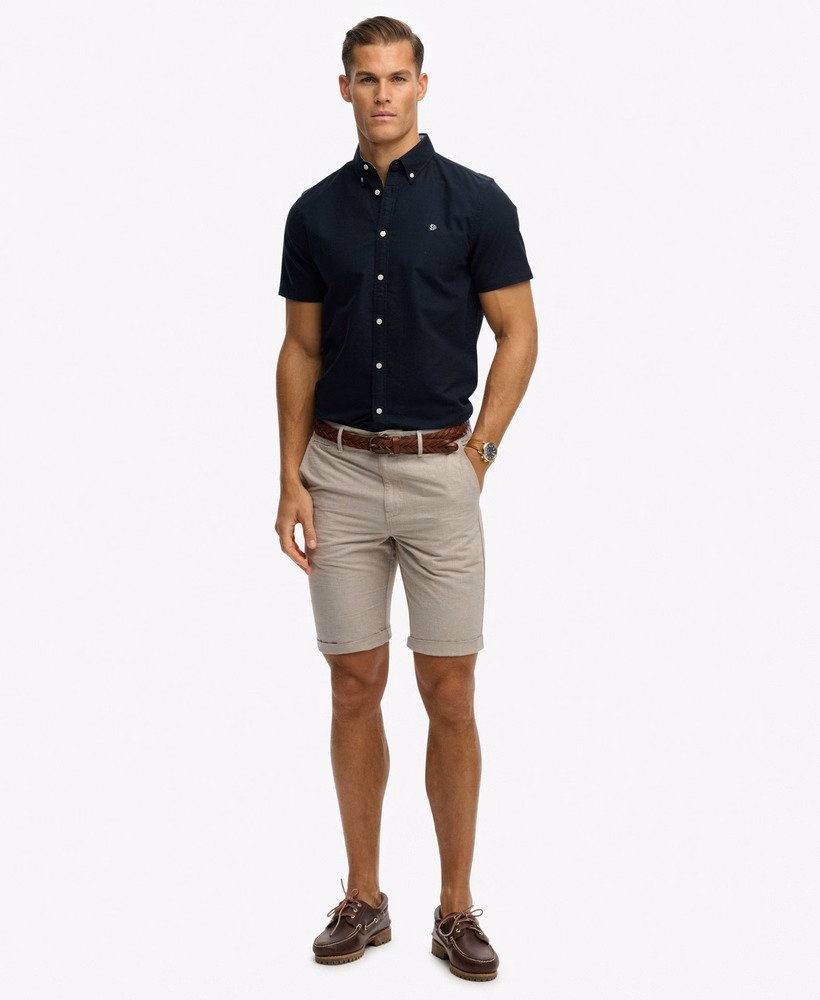 Koszula z krótkim rękawem w stylu preppy Oxford