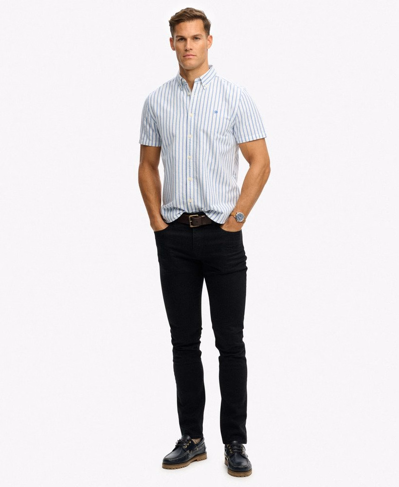 Koszula z krótkim rękawem w stylu preppy Oxford