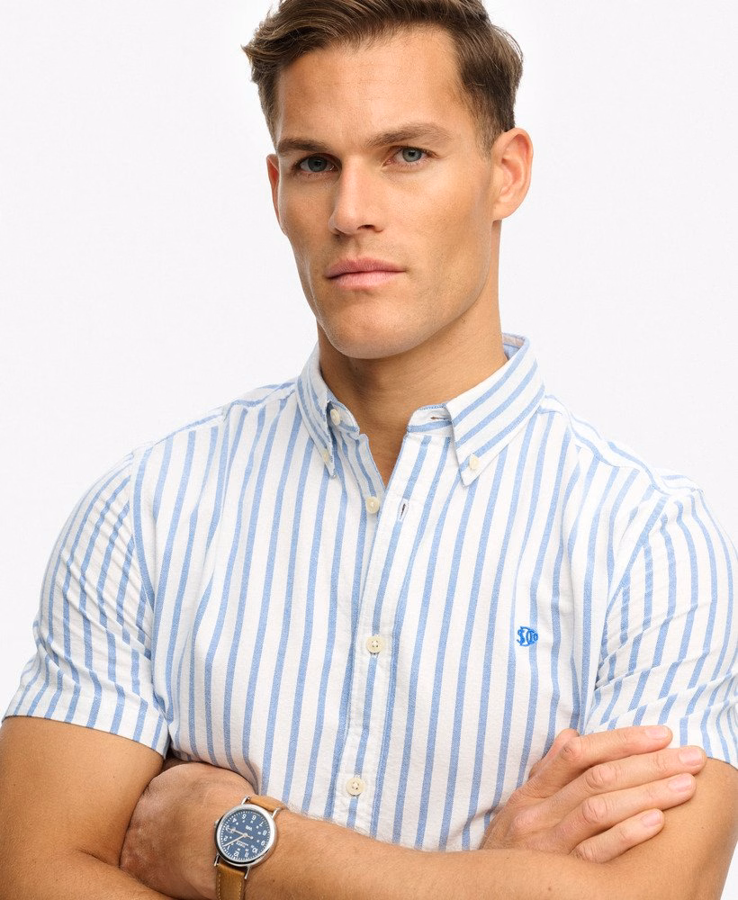 Koszula z krótkim rękawem w stylu preppy Oxford