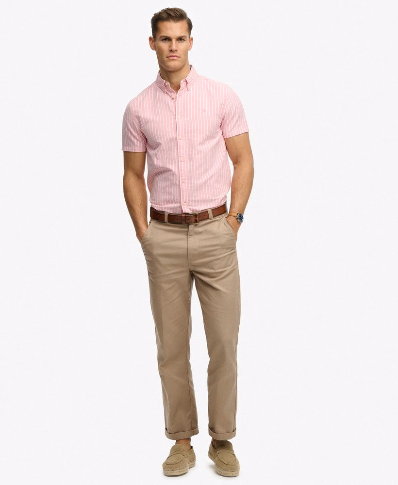 Koszula z krótkim rękawem w stylu preppy Oxford