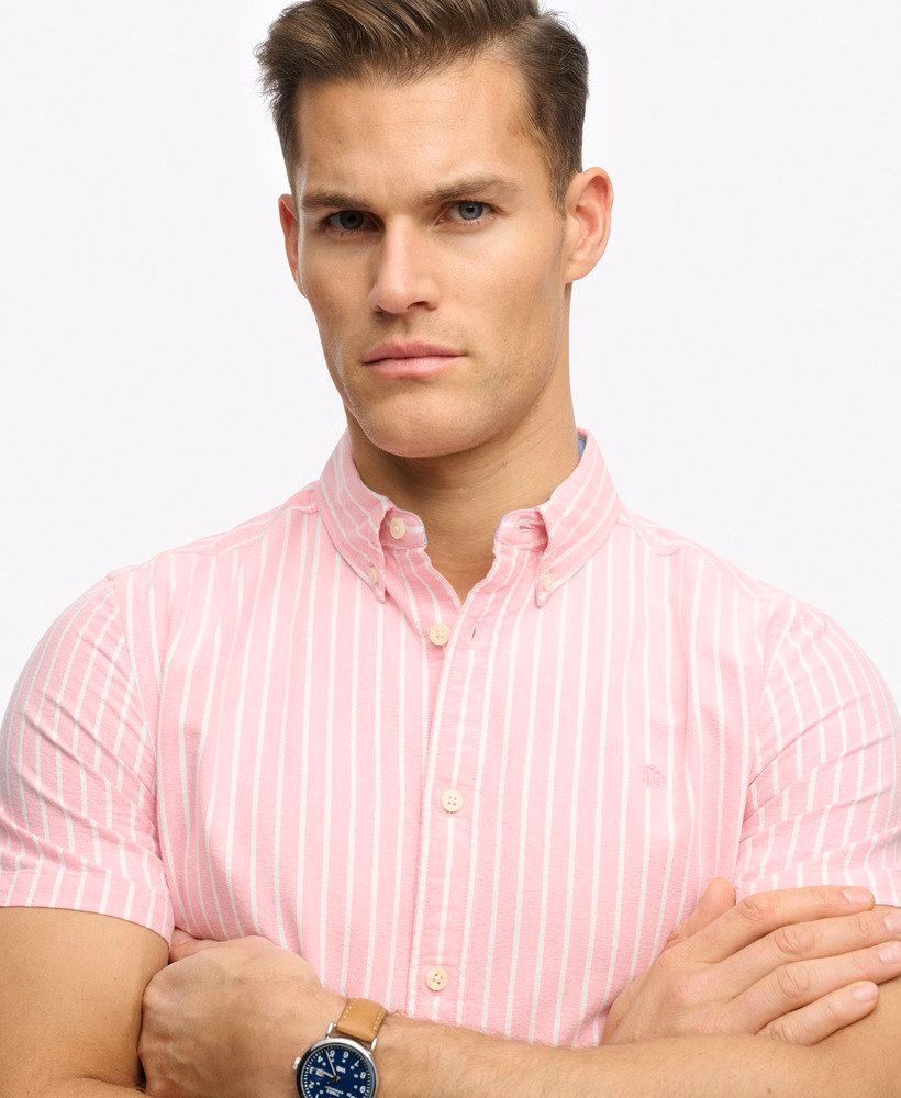 Koszula z krótkim rękawem w stylu preppy Oxford