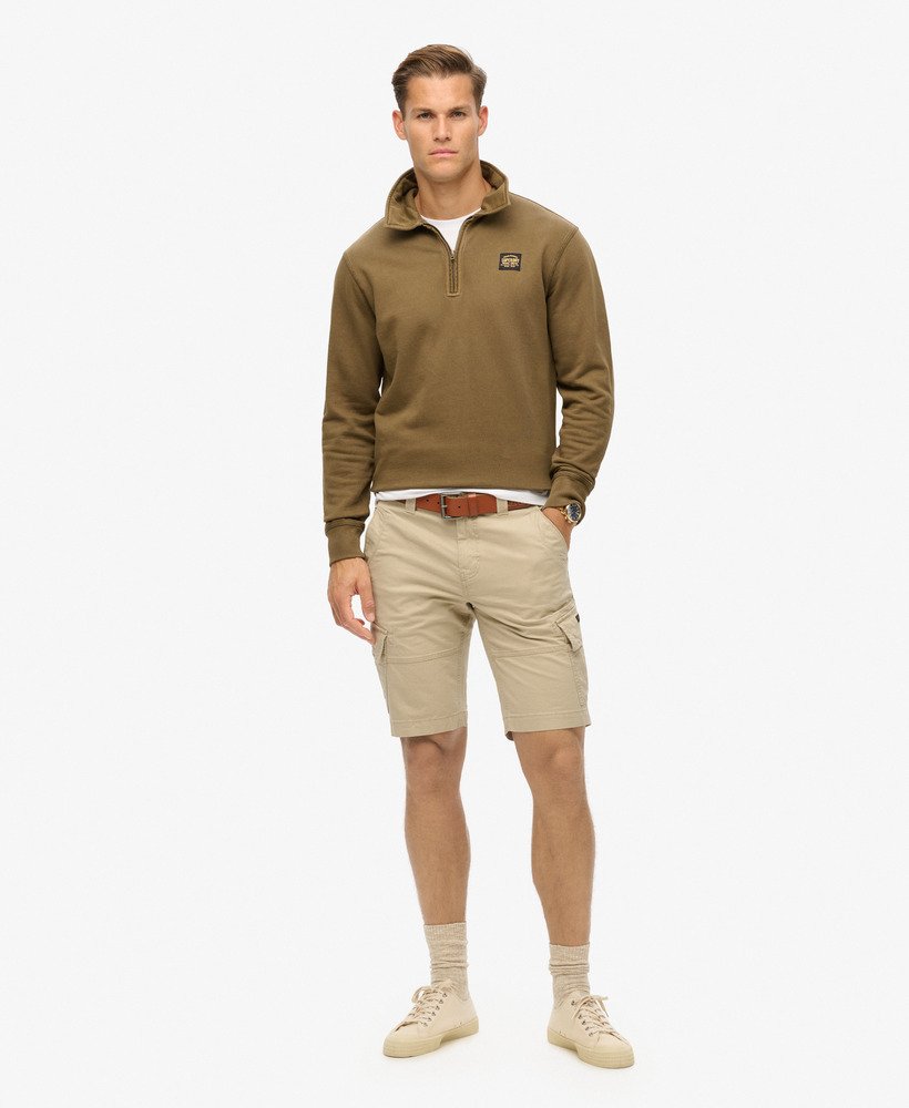 szorty cargo z bawełny organicznej w kolorze stone wash