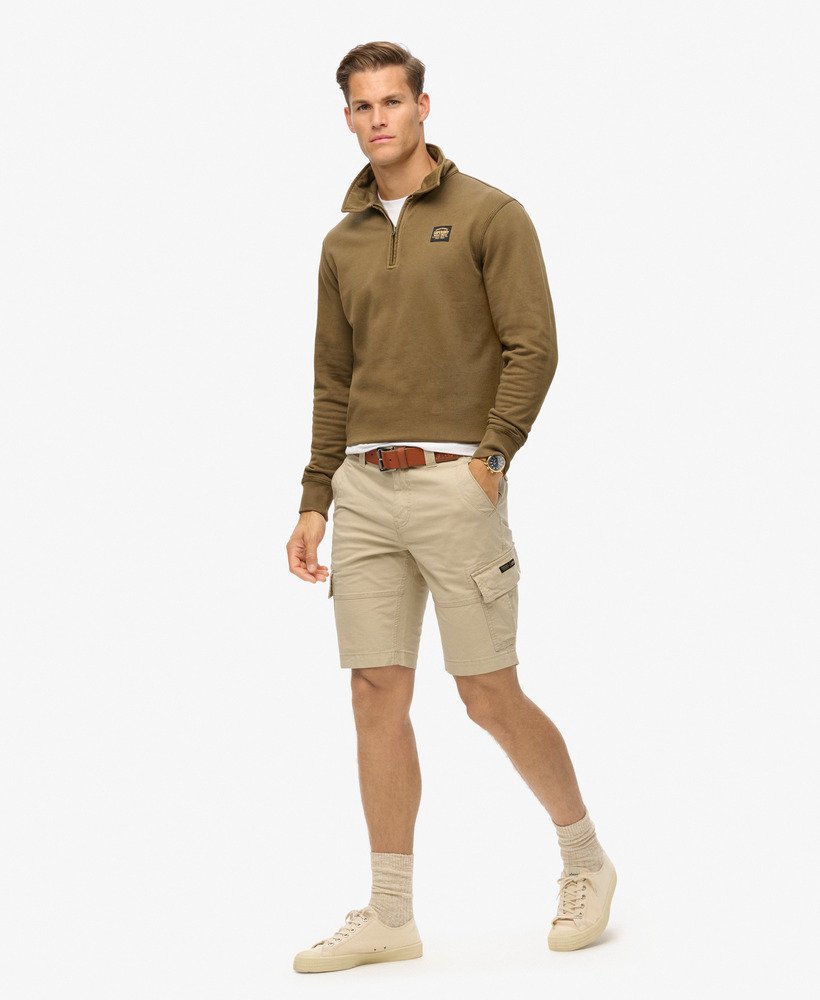 szorty cargo z bawełny organicznej w kolorze stone wash