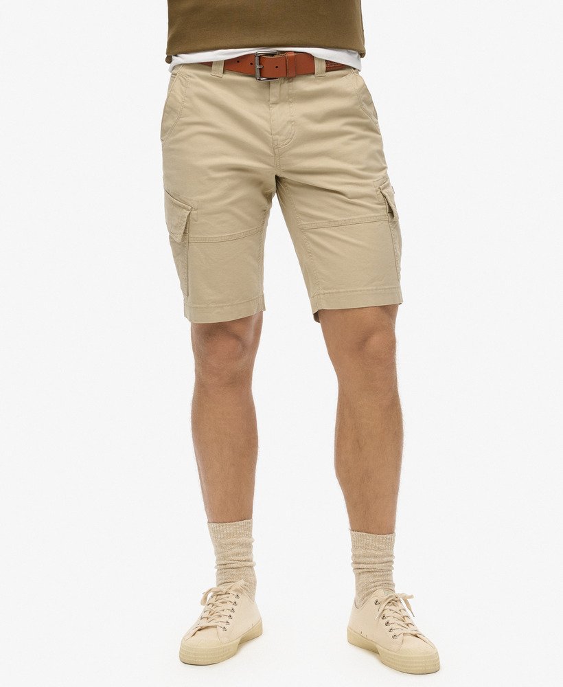 szorty cargo z bawełny organicznej w kolorze stone wash