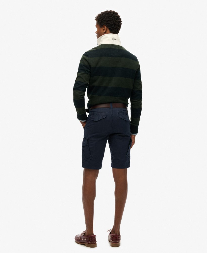 szorty cargo z bawełny organicznej w kolorze nordic chrome navy