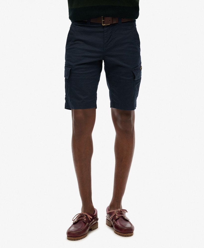 szorty cargo z bawełny organicznej w kolorze nordic chrome navy
