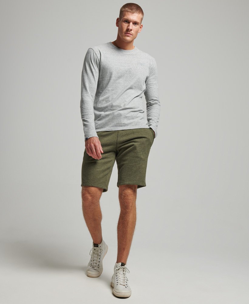 szorty z haftowanym logo w stylu vintage w kolorze olive marl