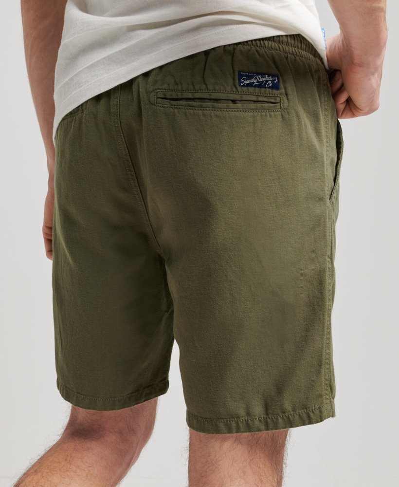szorty vintage overdyed w kolorze oliwkowym khaki