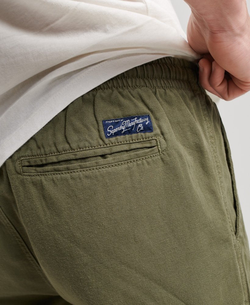 szorty vintage overdyed w kolorze oliwkowym khaki