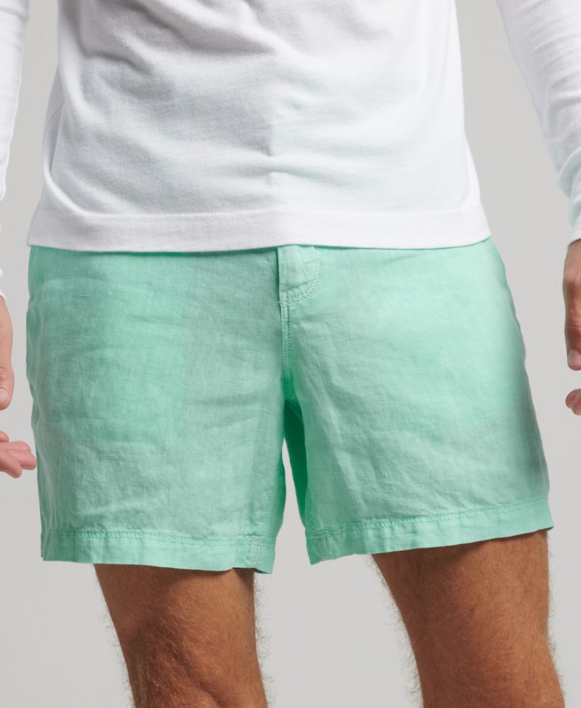 szorty lniane overdyed w kolorze pool blue