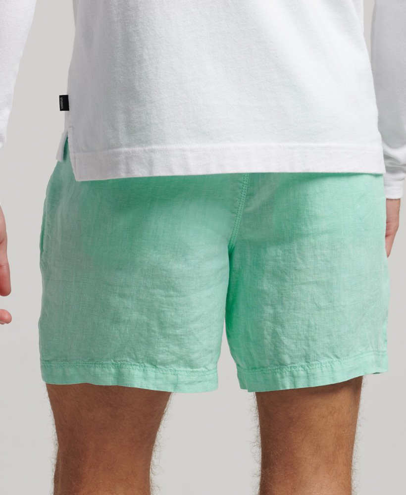 szorty lniane overdyed w kolorze pool blue