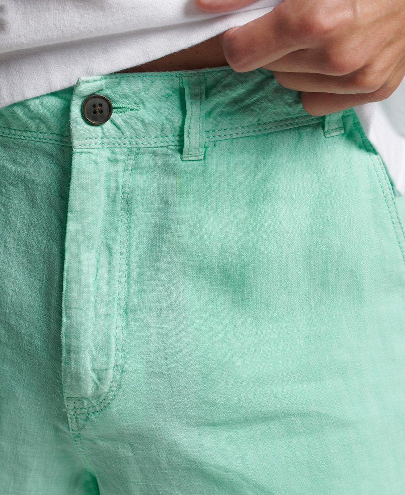 szorty lniane overdyed w kolorze pool blue