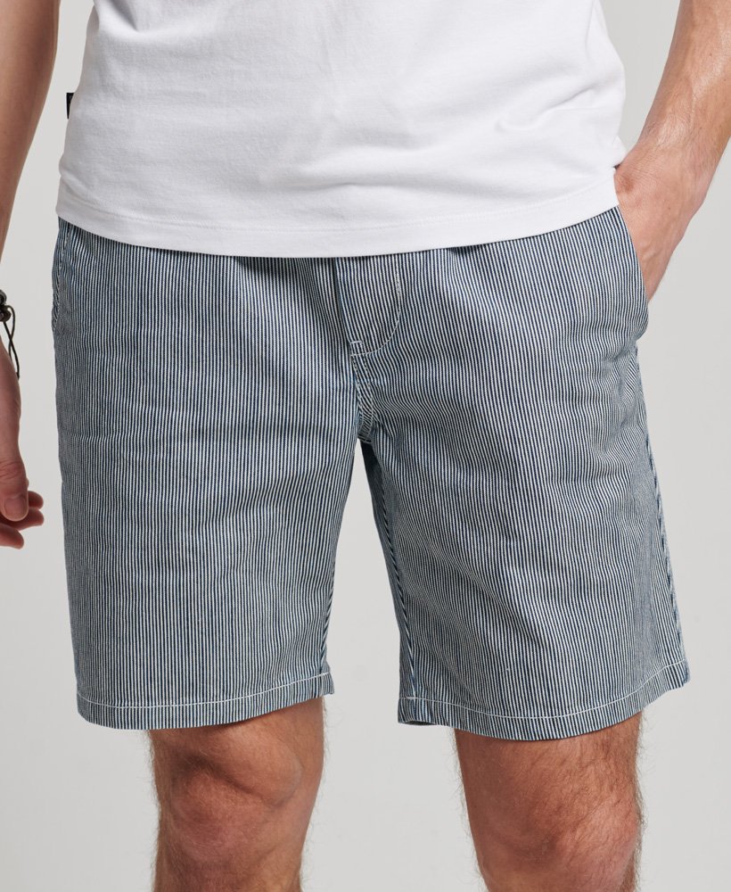spodenki overdyed w niebieskie paski w kratkę