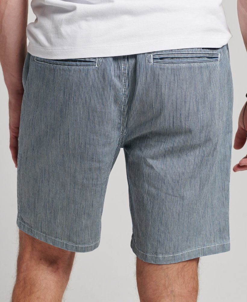 spodenki overdyed w niebieskie paski w kratkę