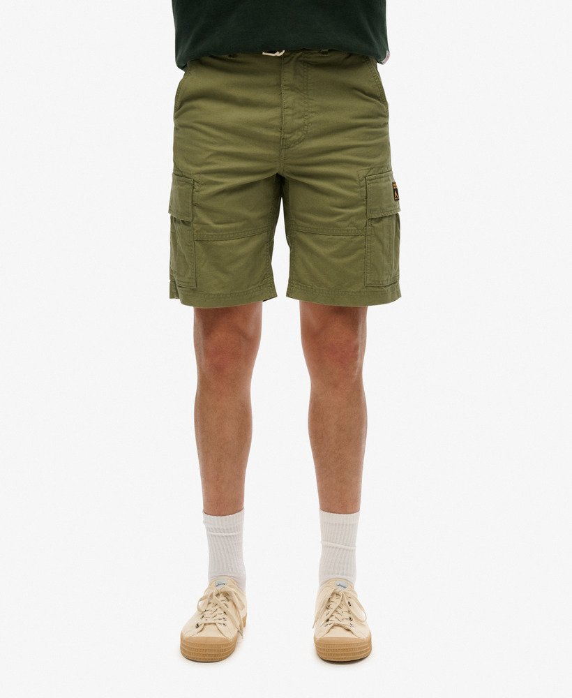 szorty cargo z bawełny organicznej w kolorze oliwkowo-khaki
