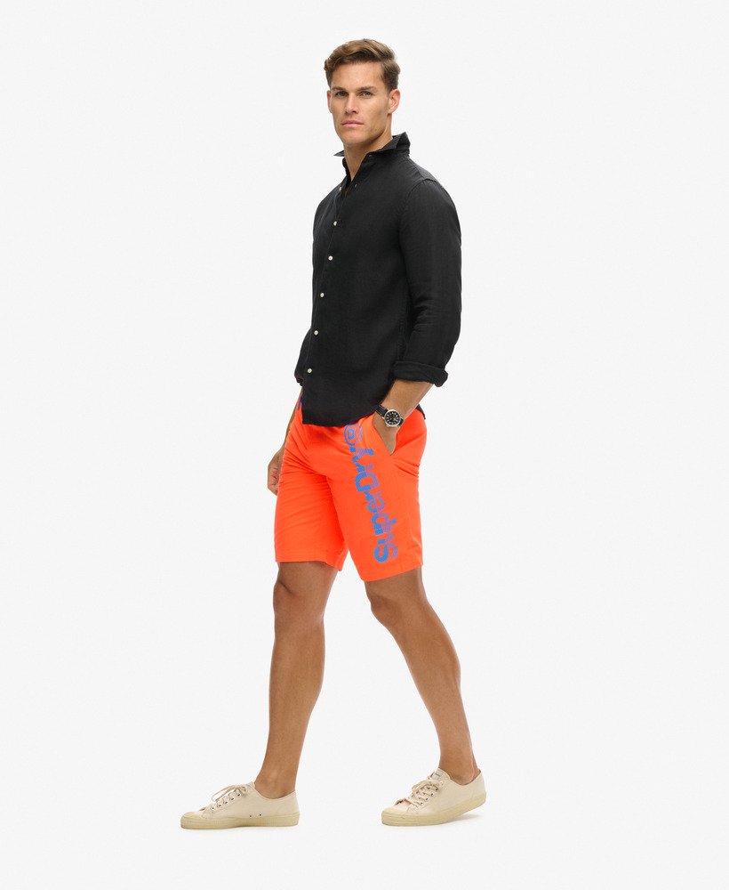 klasyczne szorty typu boardshorts w kolorze wulkanicznej pomarańczy