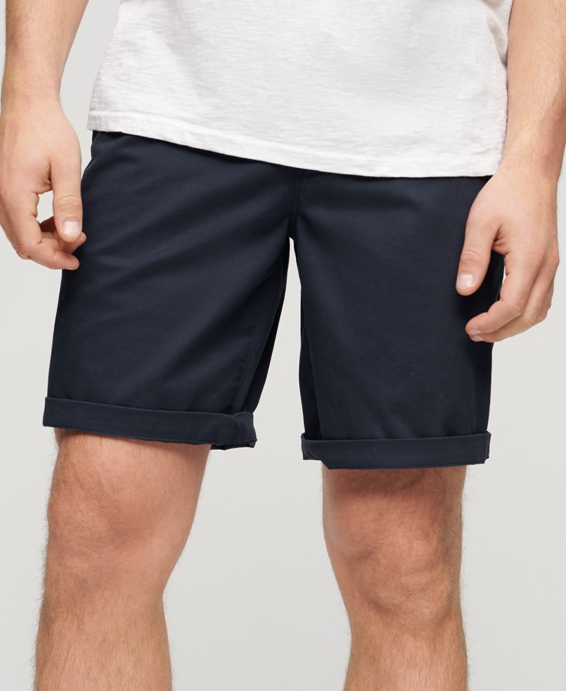 szorty chino z obcisłym stretchem w kolorze rinse navy