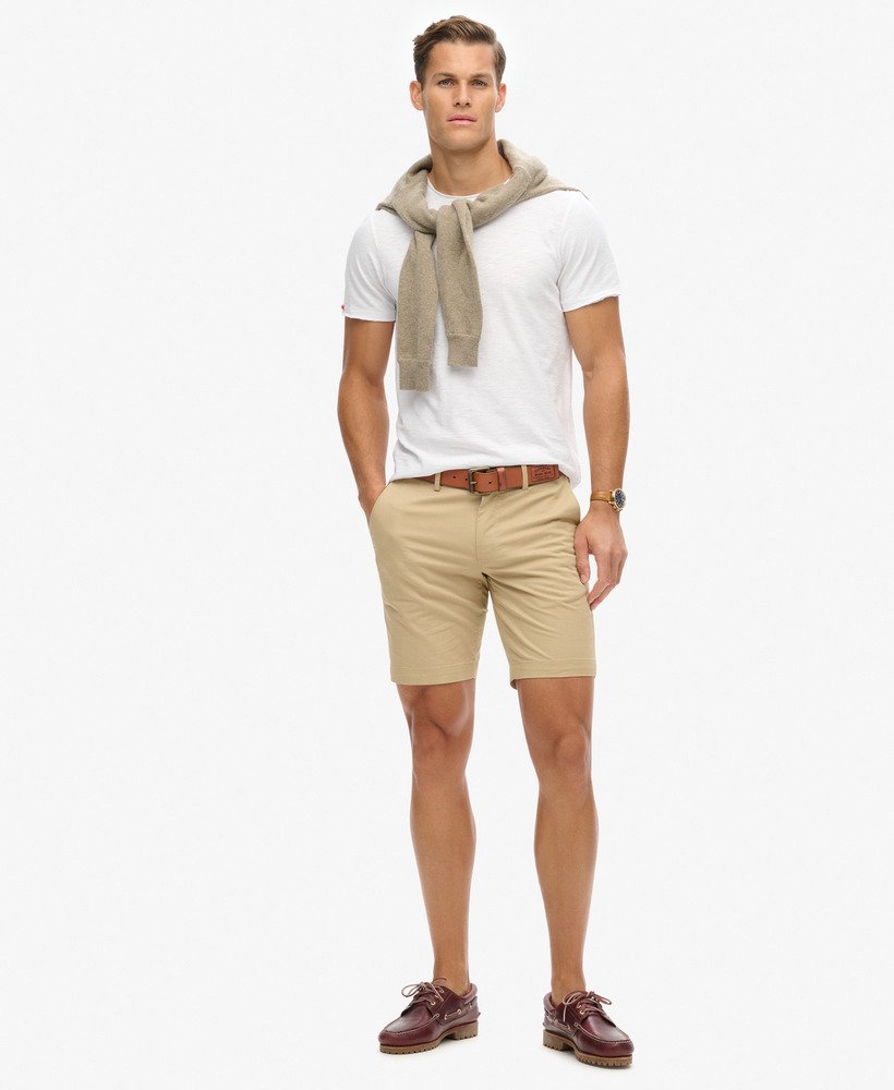 elastyczne szorty chino w kolorze shaker beige